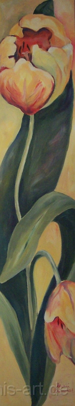 Gelbe Tulpe lang.jpg - Gelbe Tulpen (2003) -  Acryl auf Leinwand  (180 x 35)Privatbesitz