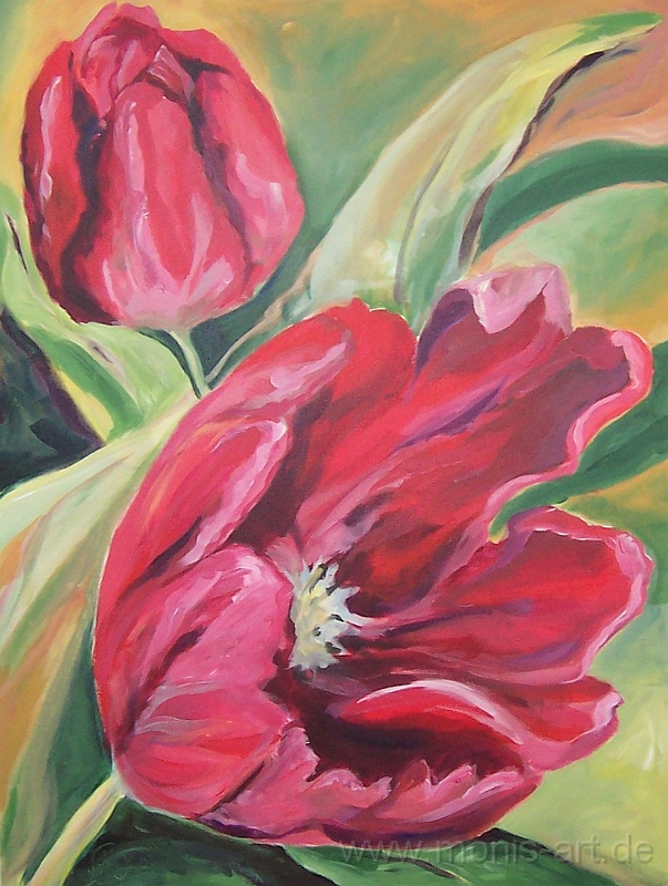Tulpen_rot.jpg - Rote Tulpen (2002)  -  Acryl auf Leinwand (80 x 60)  Privatbesitz