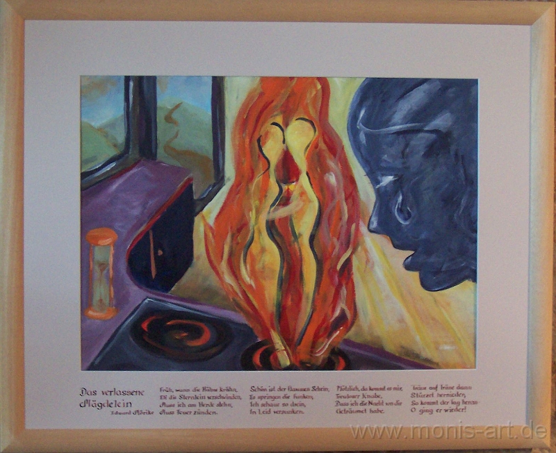 Das verlassene Mägdelein.jpg - Das verlassene Mägdelein  (2003) nach einem Gedicht von Eduard Mörike - Acryl auf Karton, gerahmt mit Passepartout (80 x 100)