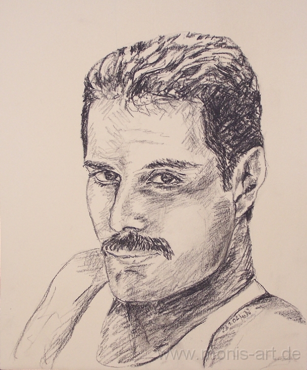 Freddie.jpg - Freddie (2001) - Kohle auf Karton (40 x 30)