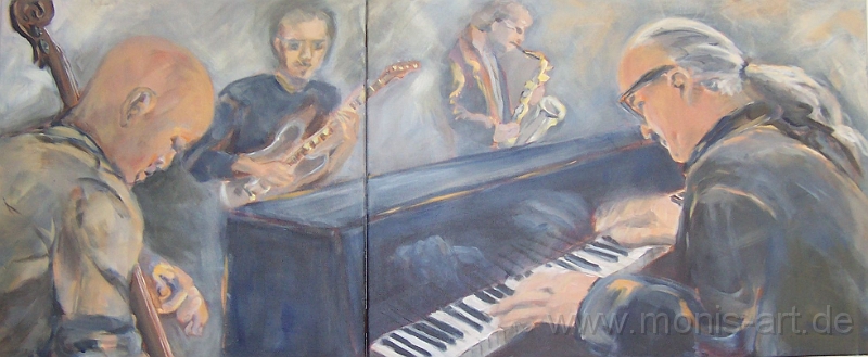 Jazz.jpg - Jazz (2004)  -  Acryl auf Leinwand, 2-teilig (50 x 120)