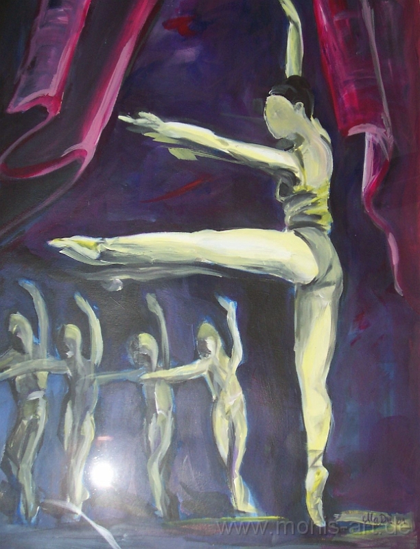 Tanzende.jpg - Ballett (2001) -  Acryl auf Karton, gerahmt (80 x 60)