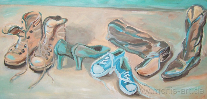 Schuhe.jpg - Schuhe (2001) - Acryl auf Leinwand (50 x 100)