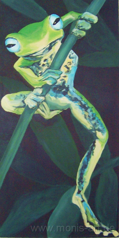 Frosch.jpg - Flugfrosch  (2002) -  Acryl auf Leinwand (50 x 100)